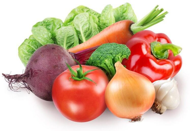 Sayur-sayuran untuk menu hari kedua diet 6 kelopak